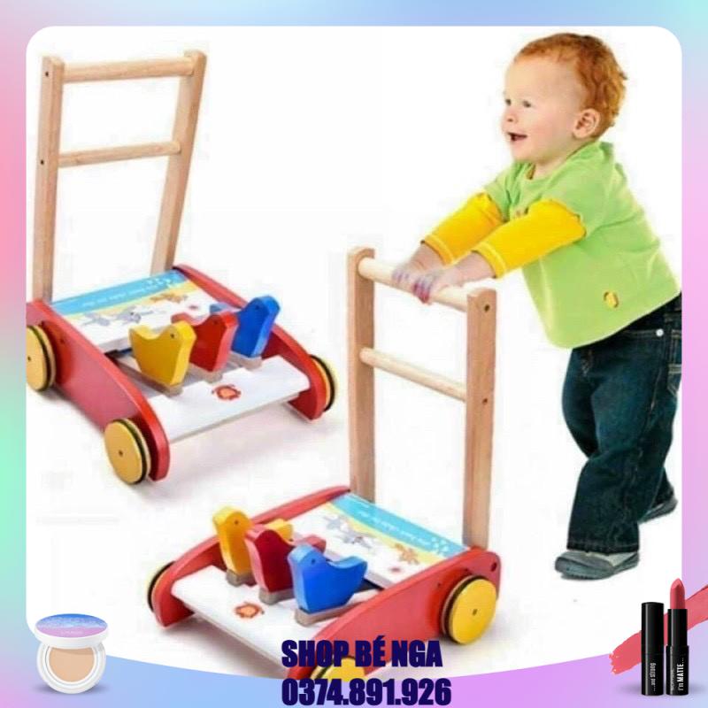 xe tập đi con gà bằng gổ Xe tập đi bằng gỗ 3 con gà cao cấp cho bé yêu (mẫu ngẫu nhiên)1245