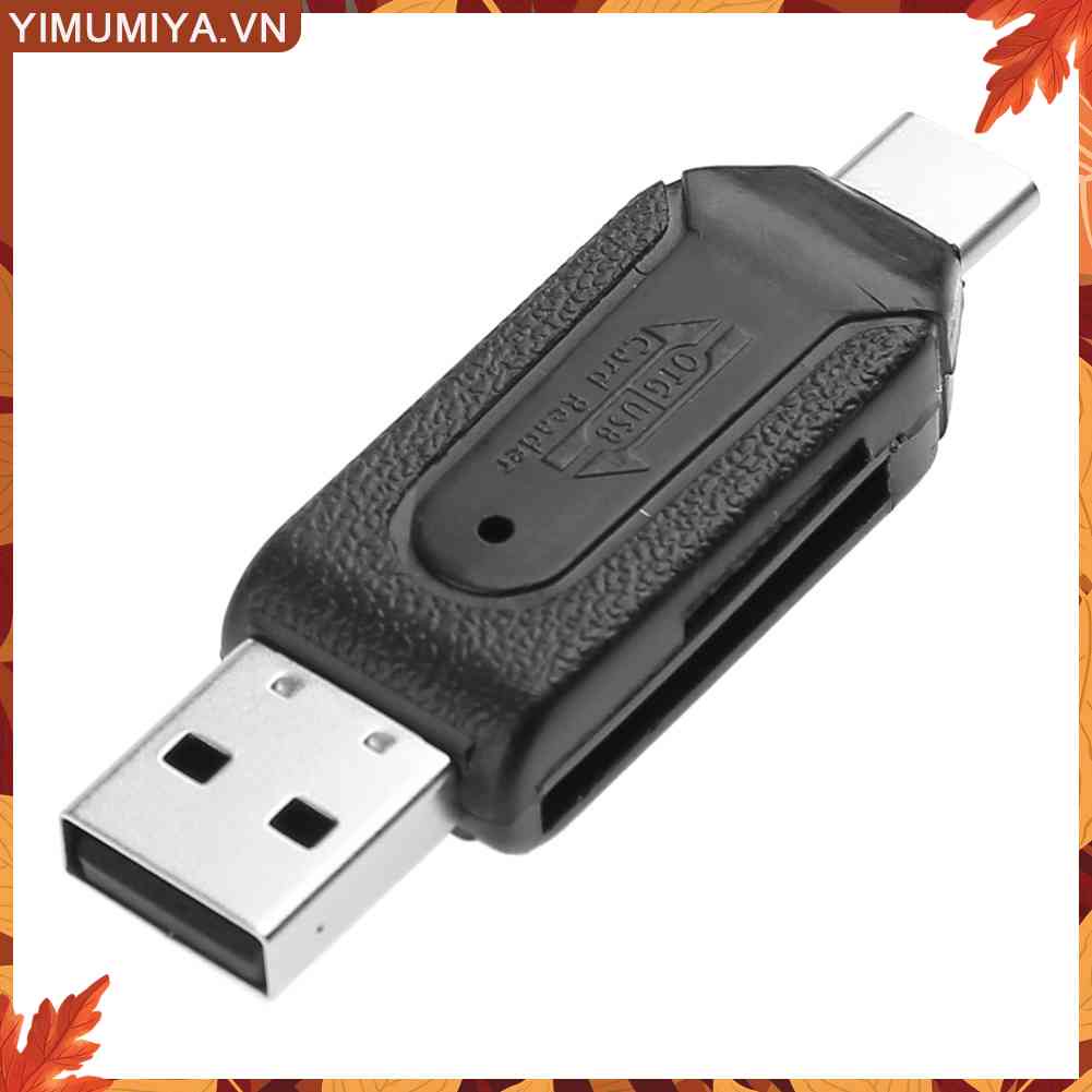 ☼ 1 / 2 Đầu Đọc Thẻ Nhớ Mini OTG USB2.0 Type-C Tốc Độ Cao 480Mbps Micro SD