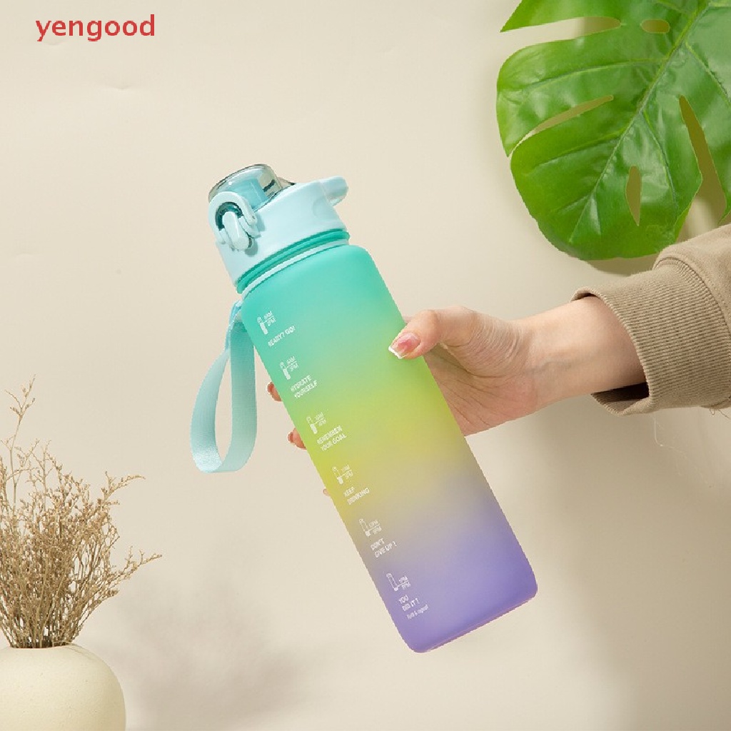 (YGD) Bình Nước Nhựa Dung Tích Lớn Màu gradient Đơn Giản Thời Trang