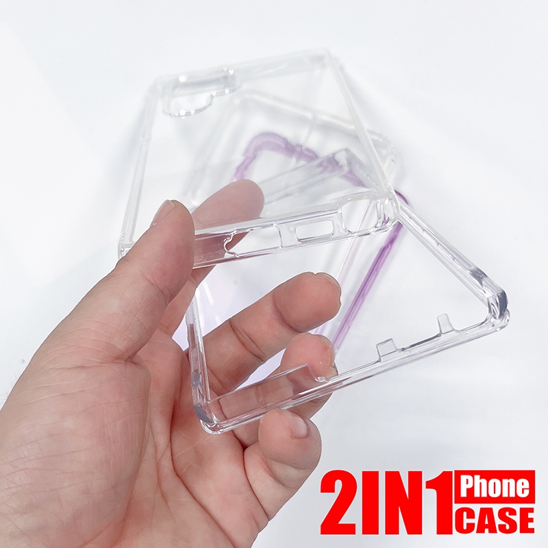 2 In 1 / Transparent Clear Thickened Shockproof Case LG Velvet V60 Google Pixel7 Pro pixel 6 Pro 6A Protective Case Back Cover