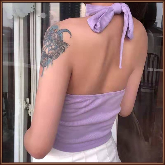 Áo Dệt Kim Không Tay Cổ Thuyền Màu Sắc Đơn Giản Cho Nữ