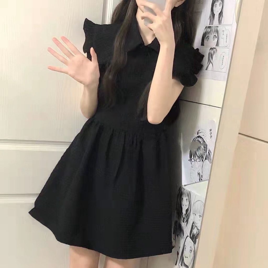 Đầm Đen Sát Nách Dáng Rộng Thời Trang Mùa Hè Phong Cách Pháp