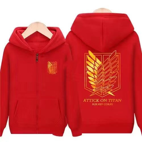 Áo Khoác Hoodie Có Khóa Kéo In Hình Anime Attack ON TITAN