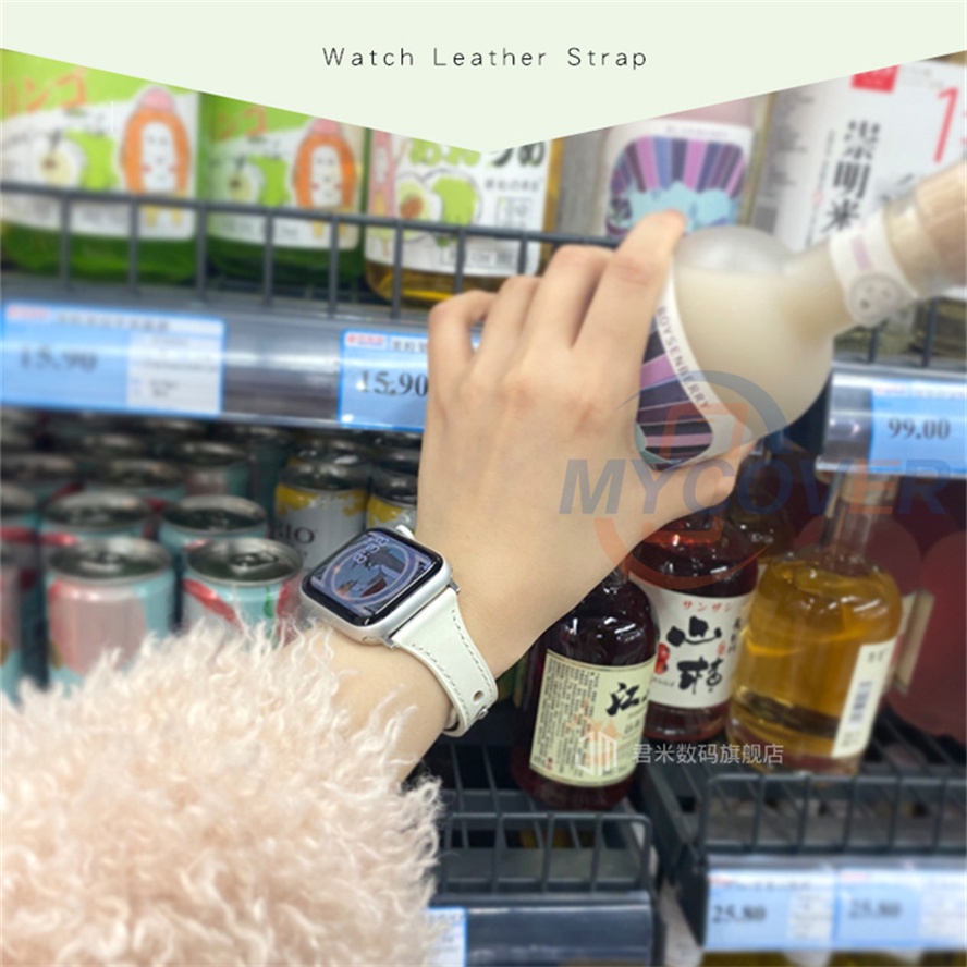 Dây Đeo Bằng Da Dành Cho Đồng Hồ Thông Minh Series Ultra 8 7 6 SE 5 4 3 2 1 iWatch Size 49mm 45mm 41mm 44mm 40mm 42mm 38mm