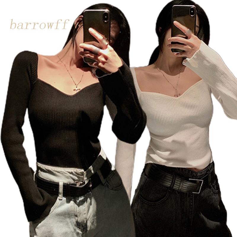 Áo Dệt Kim Nữ Tay Dài Hở Vai Thời Trang