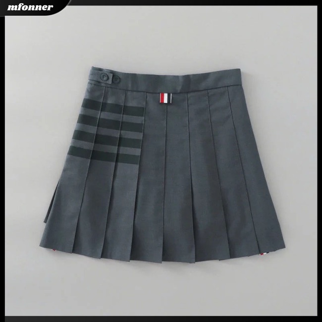 Mw Váy Ngắn Chữ A Xếp Ly Lưng Cao Phong Cách Đại Học Cyndi Wang Cho Nữ