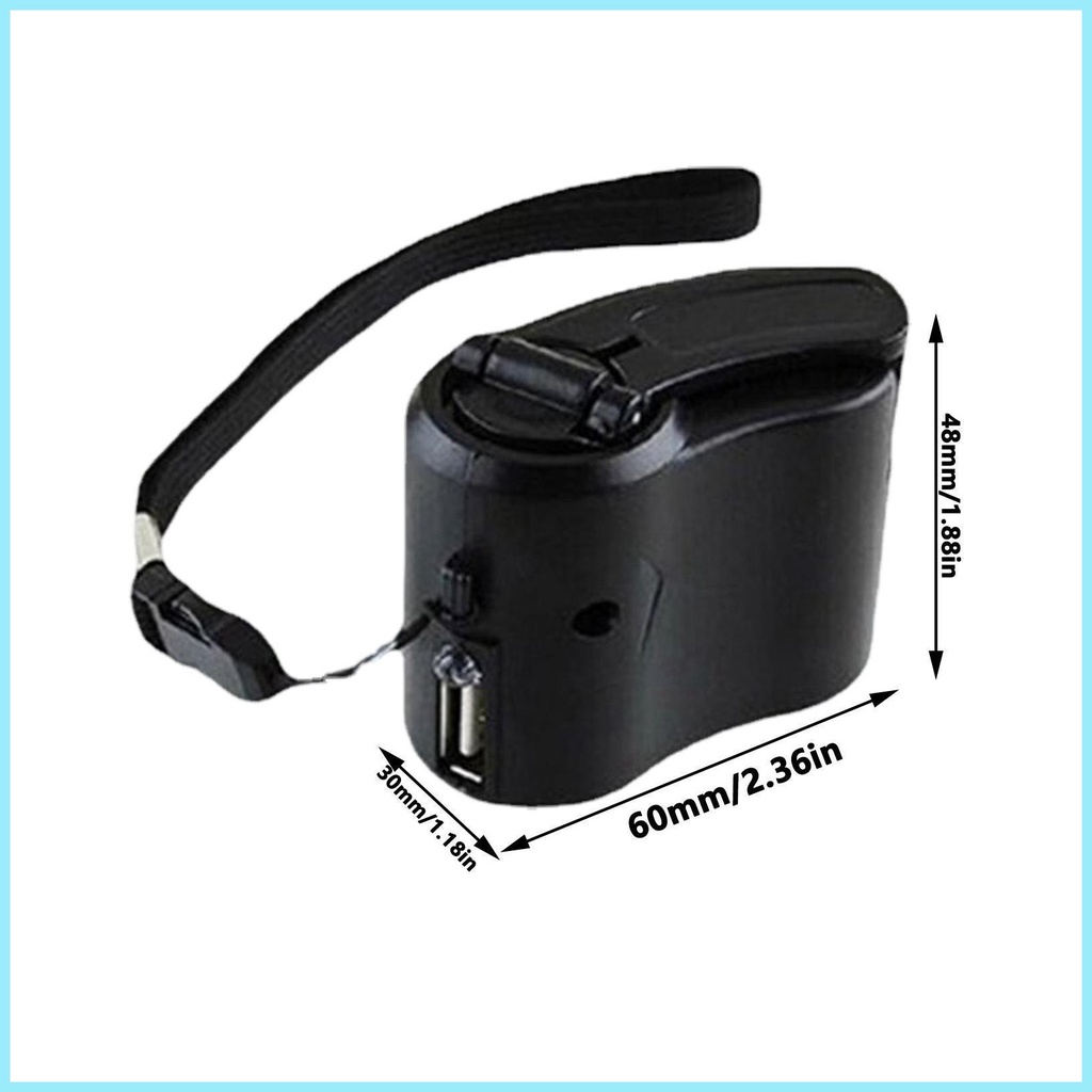 Dụng Cụ Sạc Điện Thoại Quay Tay Có Đèn LED Cổng USB Type C