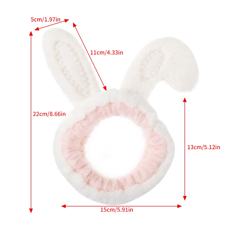 Băng Đô Cài Tóc Co Giãn Hình Thỏ Hoạt Hình Dễ Thương Cho Bé Gái