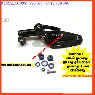 COMBO 1 CHIẾC GƯƠNG GÙ GẮN CHÂN GƯƠNG + RON CHẾ XOAY 360 ĐỘ