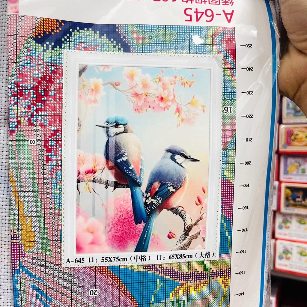 Tranh Thêu Mẫu Mới Đôi Chim A645 Chưa Thêu