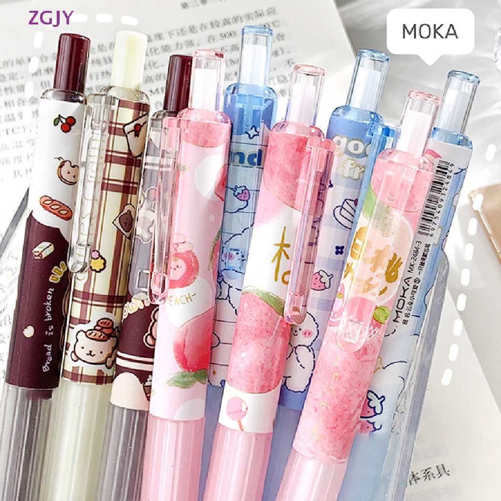 Set 6 Bút Mực Gel Ngòi 0.5mm Họa Tiết Hoạt Hình Dễ Thương Mới