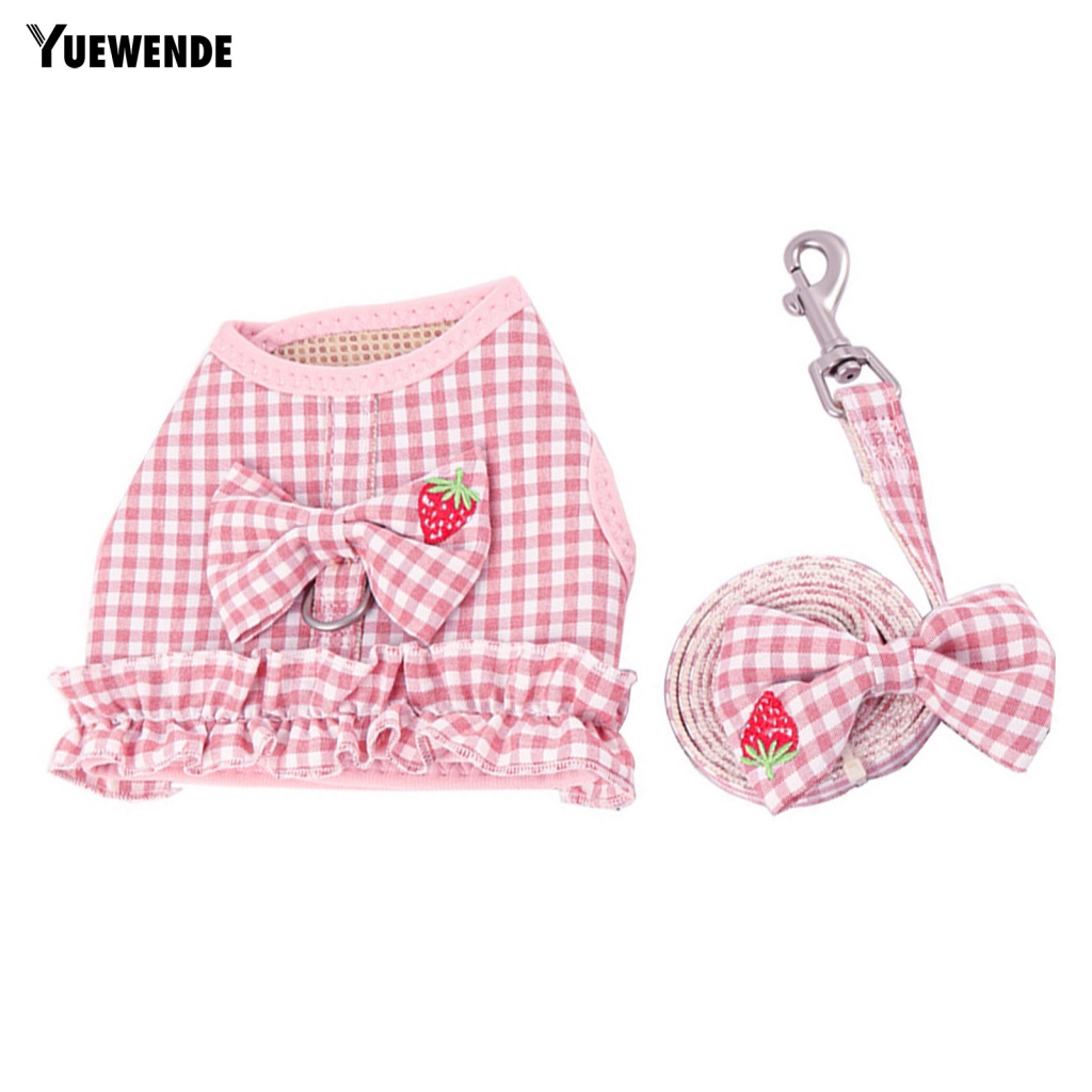 Bộ Áo Vest Và Yếm Dắt Cún Cưng Đi Dạo Họa Tiết Thắt Nơ Ấm Áp Thông Dụng