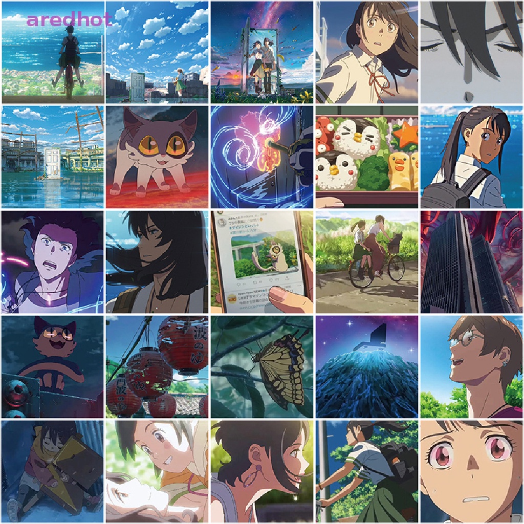 Bộ 62 Miếng Dán Hoạt Hình Dùng Trang Trí Sổ Tay / Hành Lý / Laptop Phong Cách Vintage Mới