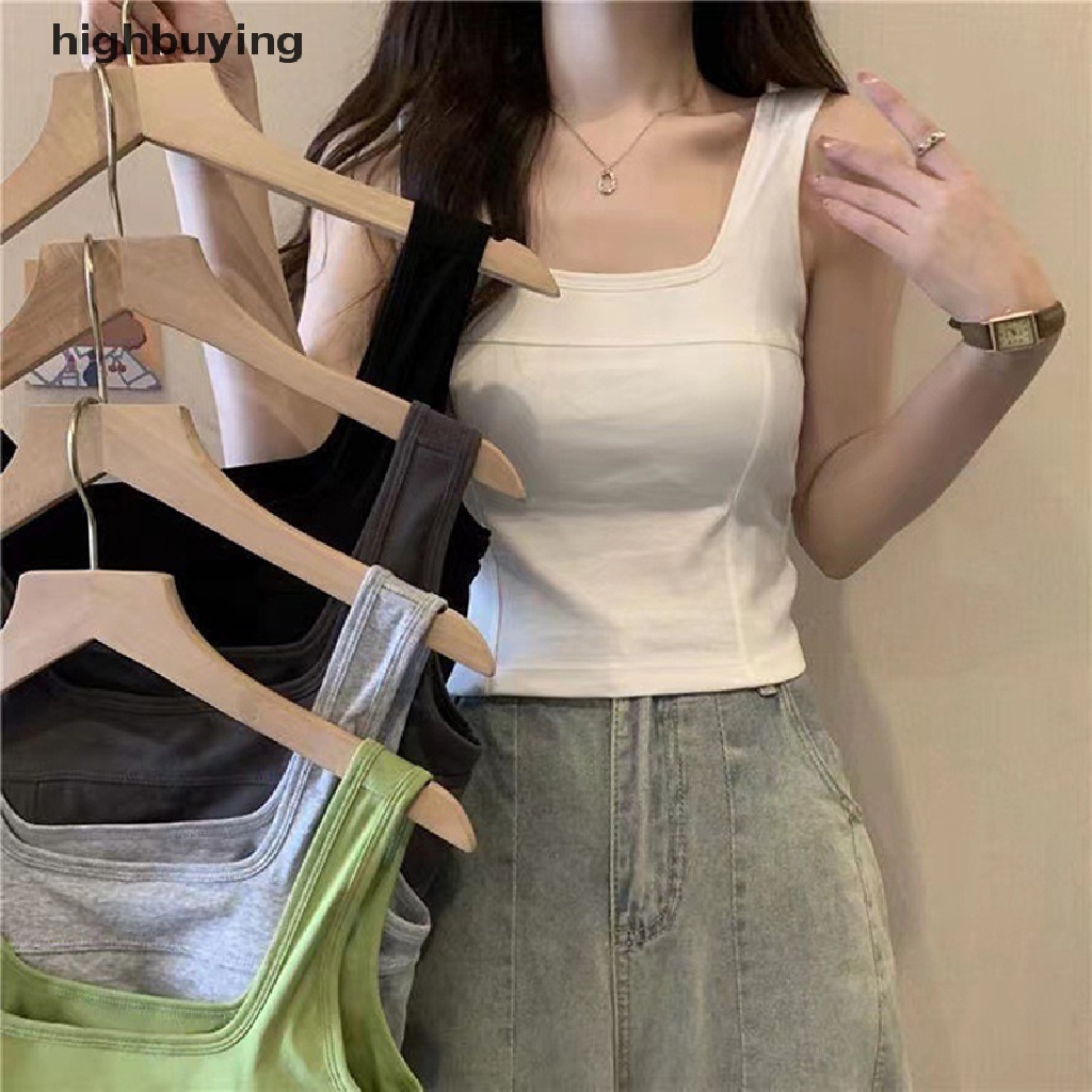 Áo Hai Dây Cổ Vuông Màu Sắc Thời Trang Quyến Rũ Cho Nữ