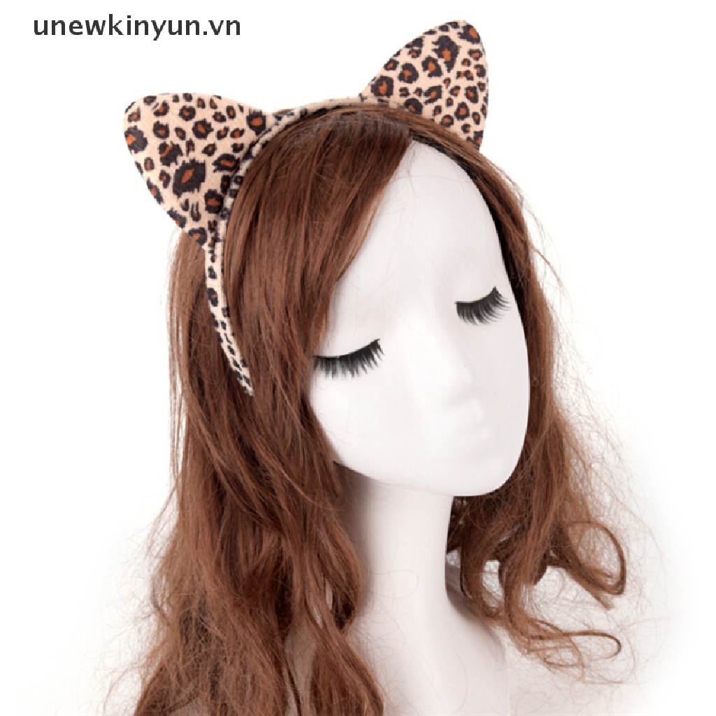 Băng Đô Tai Mèo Họa Tiết Da Báo Thời Trang Dành Cho Nữ