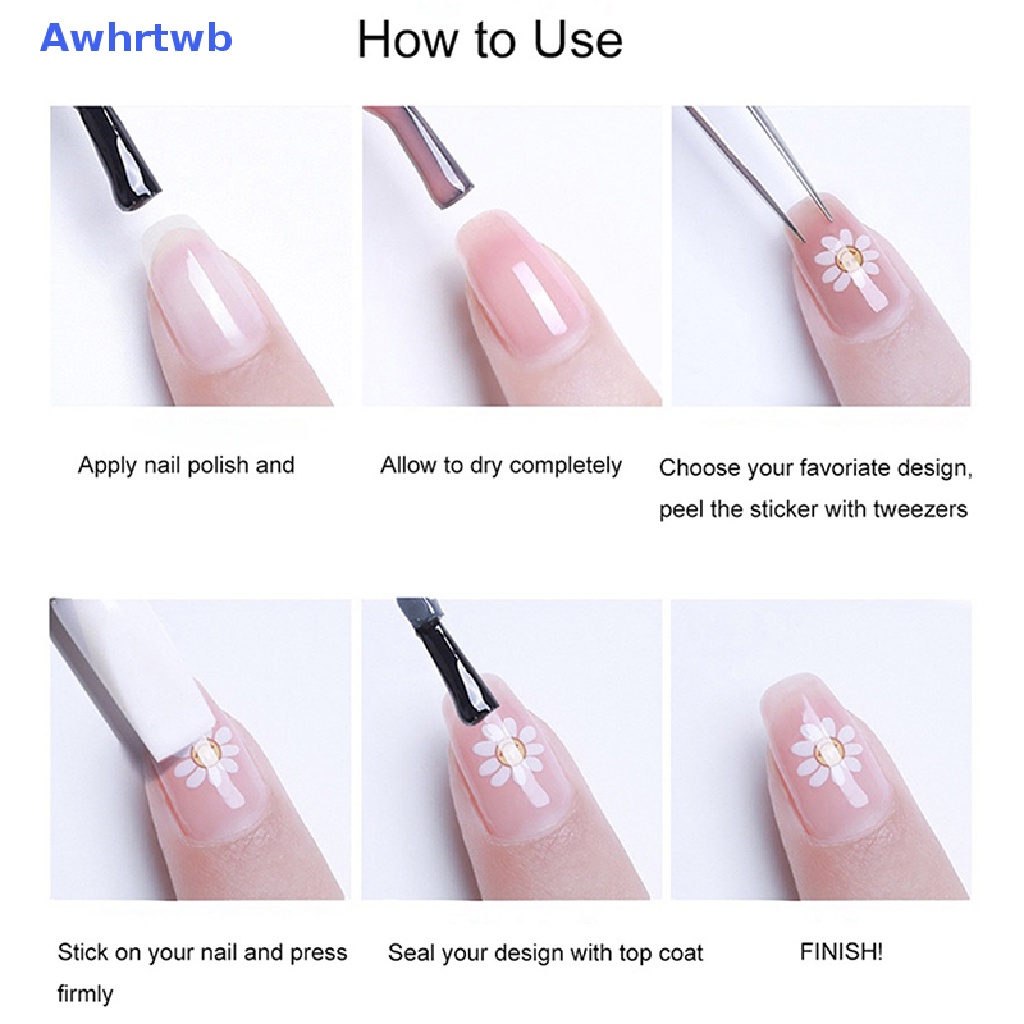 Miếng Dán Trang Trí Móng Tay Tự Dính Họa Tiết Hoa 5D Mới