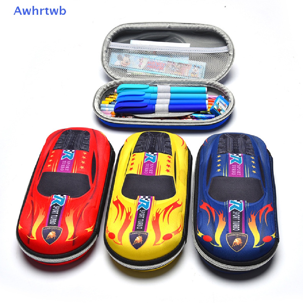 Túi Đựng Bút Bằng EVA Chống Nước Có Khóa Kéo Sức Chứa Lớn Họa Tiết Xe Đua 3D Mới