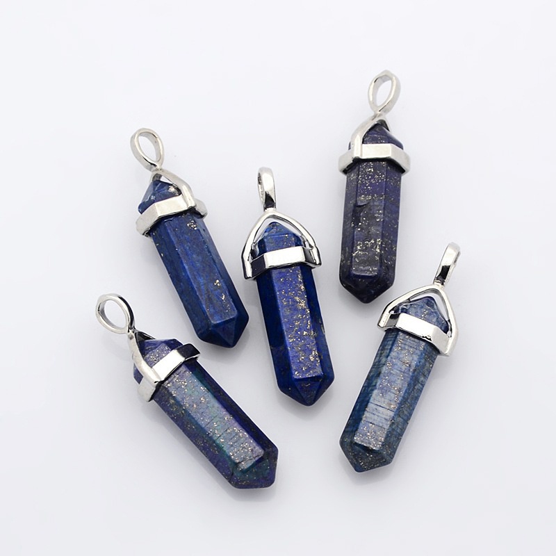 1 Mặt Dây Chuyền Lapis Lazuli Bằng Hợp Kim 38~45x12mm: 3x5mm: 10mm