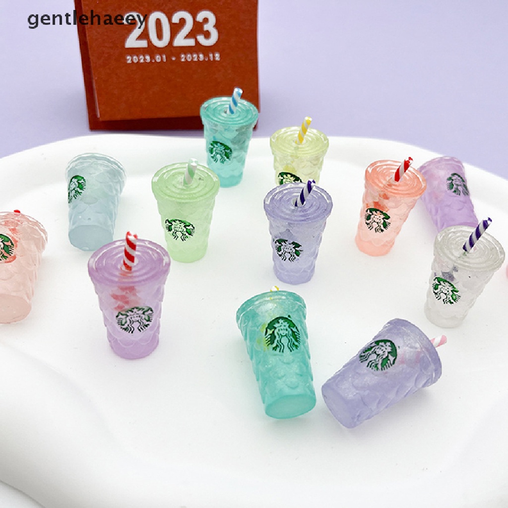 Set 2 Cốc Nước Dạ Quang Bằng Nhựa Resin Thu Nhỏ Dùng Để Trang Trí