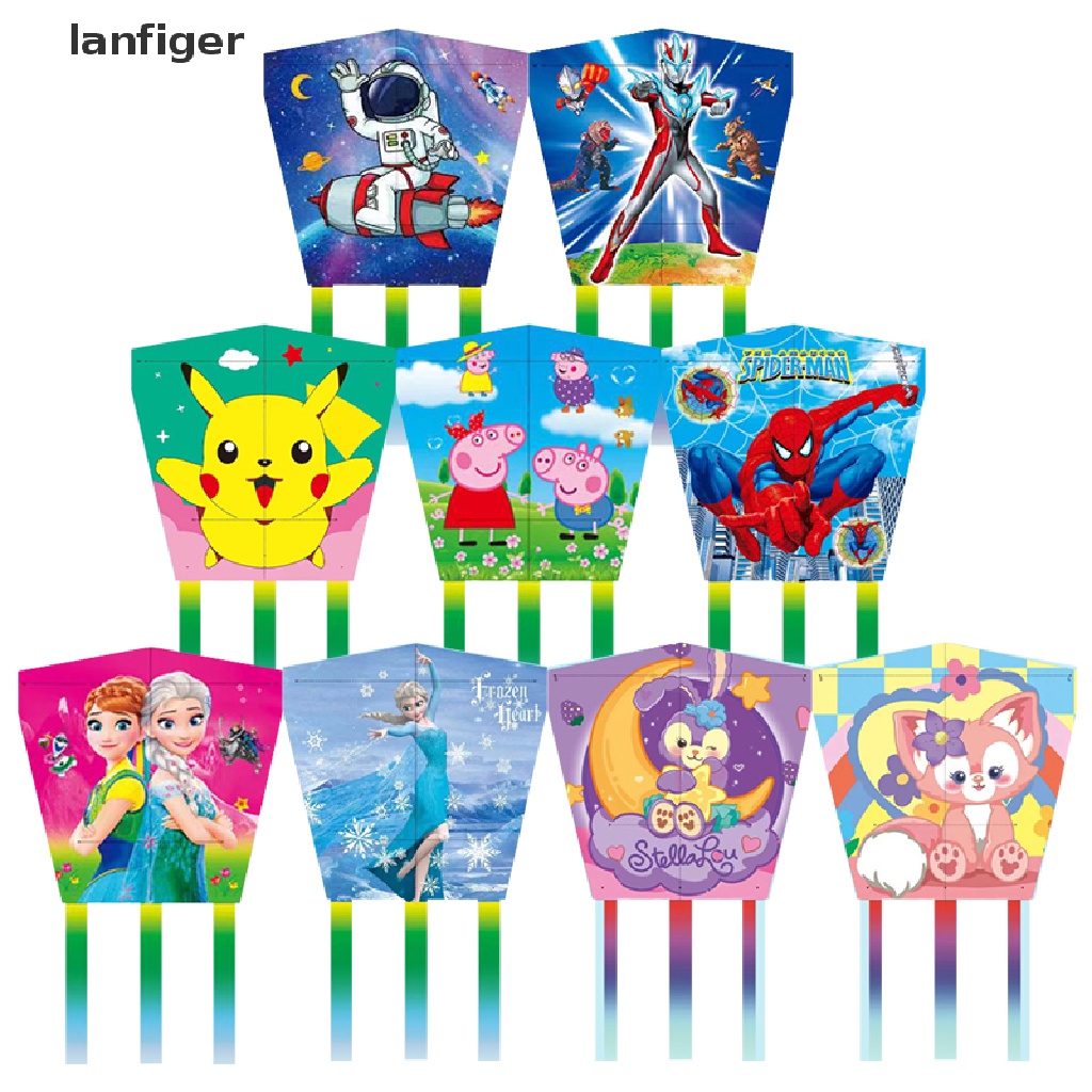 1 Bộ Diều Đồ Chơi Hình StellaLou Pikachu Spider-Man Ultraman Có Tay Cầm Dành Cho Trẻ Em
