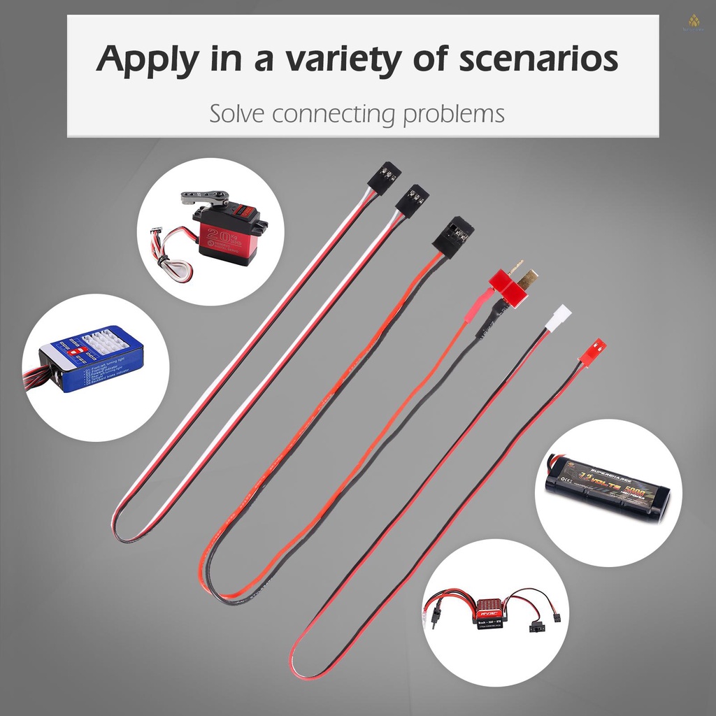 Set 3 Dây Cáp Nối Dài Giắc Cắm Chữ T Cho Máy Bay Điều Khiển Từ Xa JST JST PH2.0mm 2P
