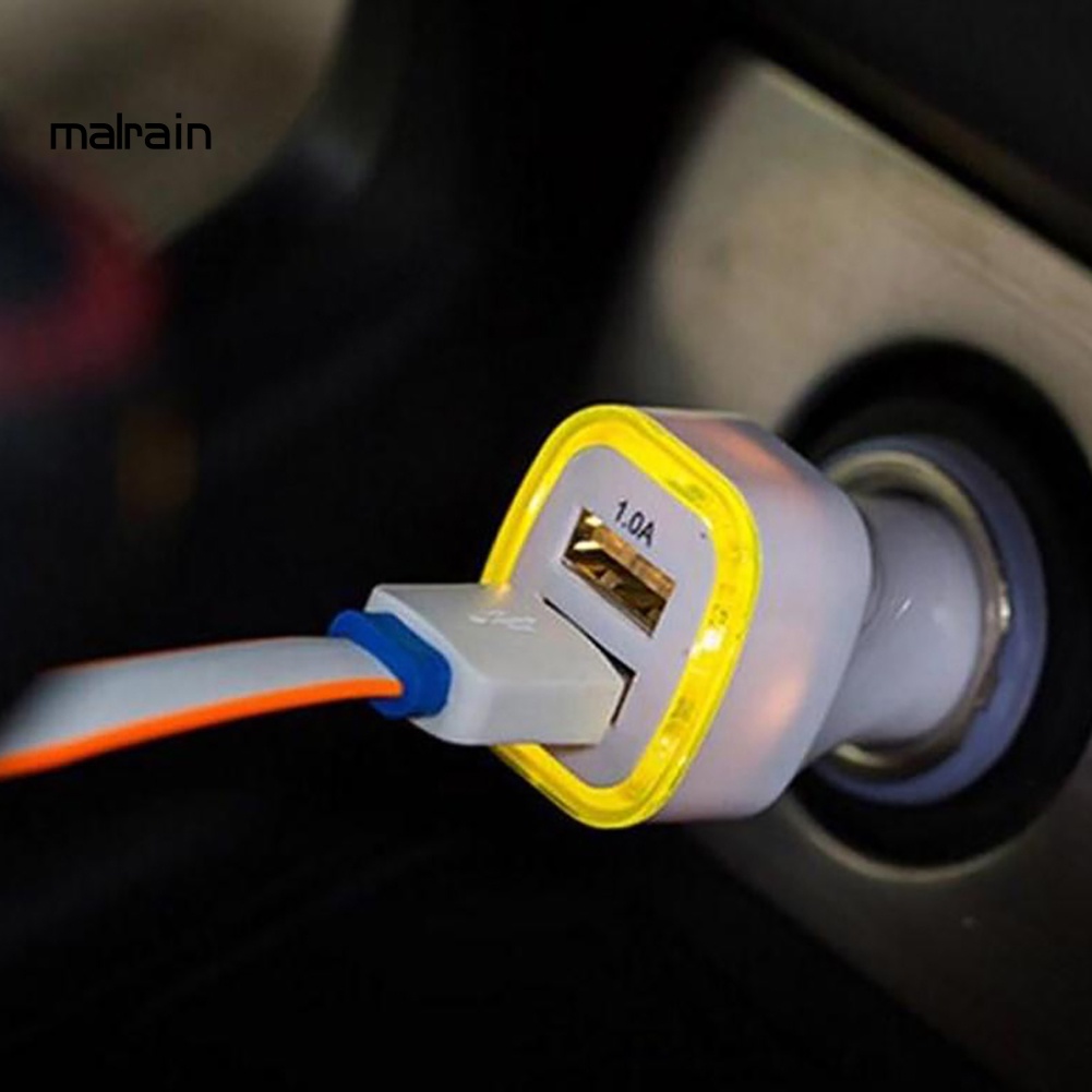 Tẩu Sạc Nhanh Hai Cổng USB Có Đèn LED Cho Xe Hơi