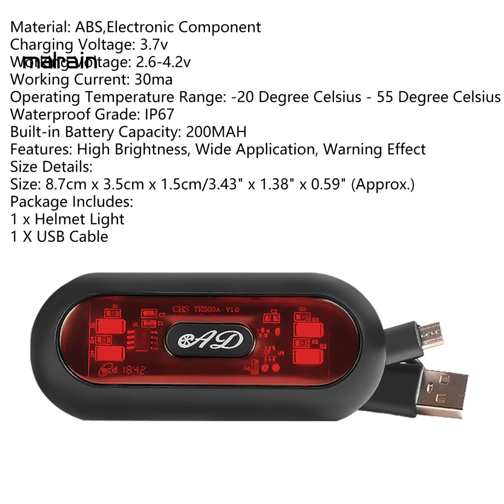 Đèn LED An Toàn Màu Đen Độ Sáng Cao Gắn Đuôi Xe Đạp
