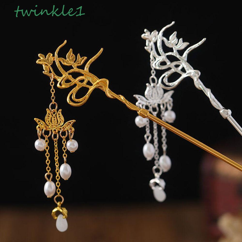 Trâm Cài Tóc Bằng Hợp Kim Đính Tua Rua Phong Cách Trung Hoa Cổ Điển