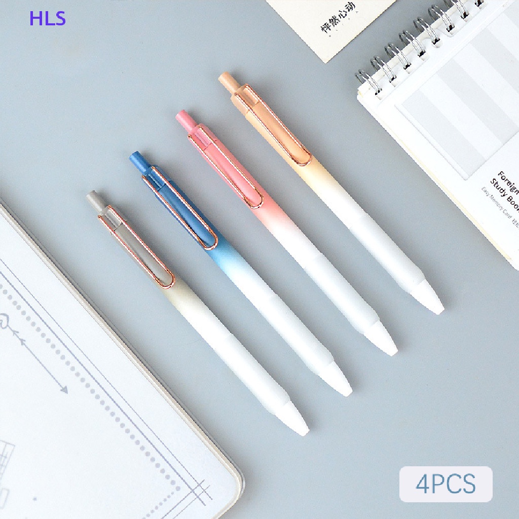 Set 4 Bút Mực Gel Đen Ngòi 0.5mm Có Thể Thu Gọn Tiện Dụng