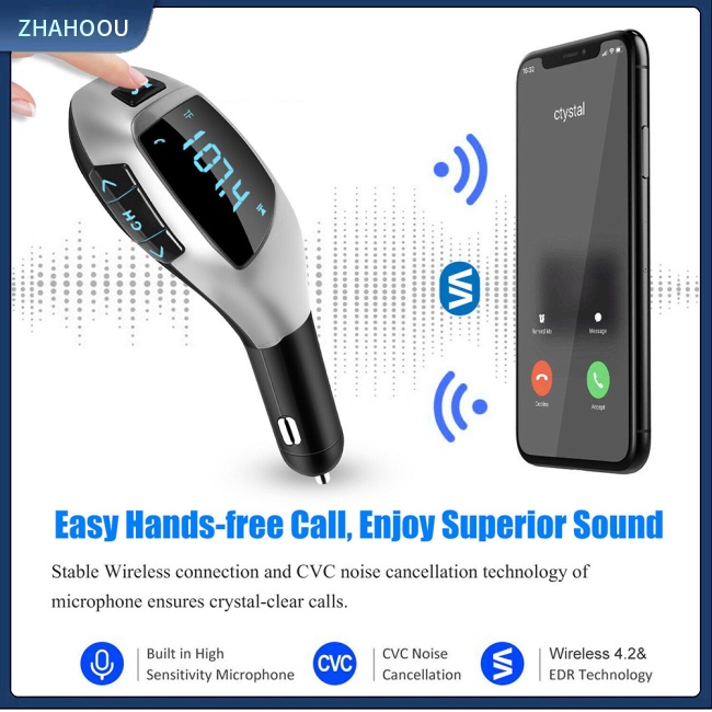 ☃Phụ Kiện Trang Trí Nhà Cửa Kiểu Dáng Dễ Thương Xinh Xắn☃ Máy Phát Fm X5 Kết Nối Bluetooth Rảnh Tay Mp3 Cổng Sạc Usb Hỗ Trợ Ổ Đĩa U Tf Cho Xe Hơi