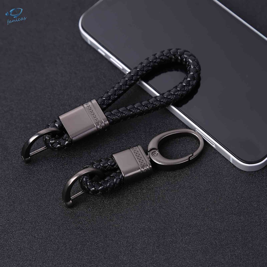 Set 2 Móc Khóa Dây Da Bện Thời Trang