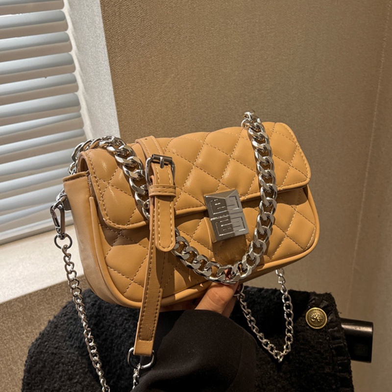 Túi Đeo Chéo Một Bên Vai Có Dây Xích Hình Thoi Nhỏ Phong Cách Phương Tây Dành Cho Nữ