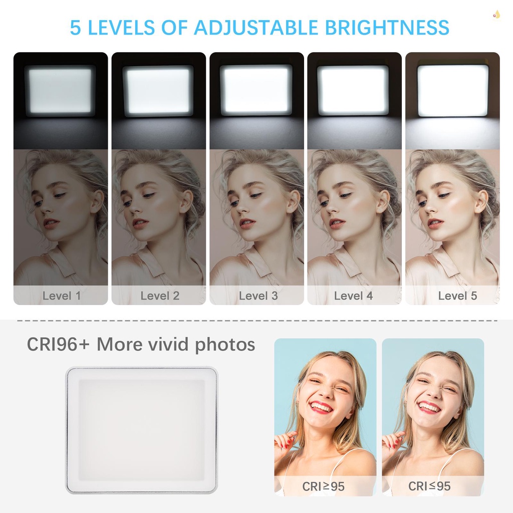 Đèn LED Video Bỏ Túi 5 Cấp Độ Sáng 5600K Cr9600K Crivn (mynivn) NiceFoto SL-60B Có Thể Điều Chỉnh Được