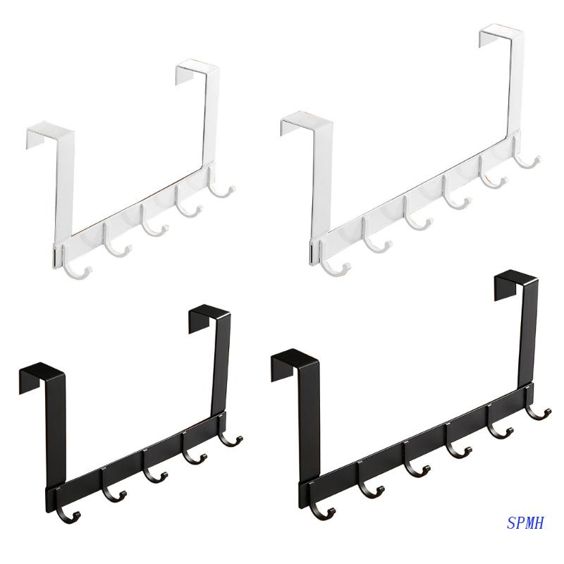 Giá Treo Đồ 5 / 6 Móc Bằng Nhôm Gắn Cửa Tiện Dụng Cho Gia Đình