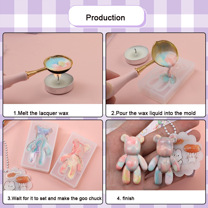 1 Bộ Đồ Chơi Vẽ Tranh Lửa Hình Gấu Goo DIY Cho Bé