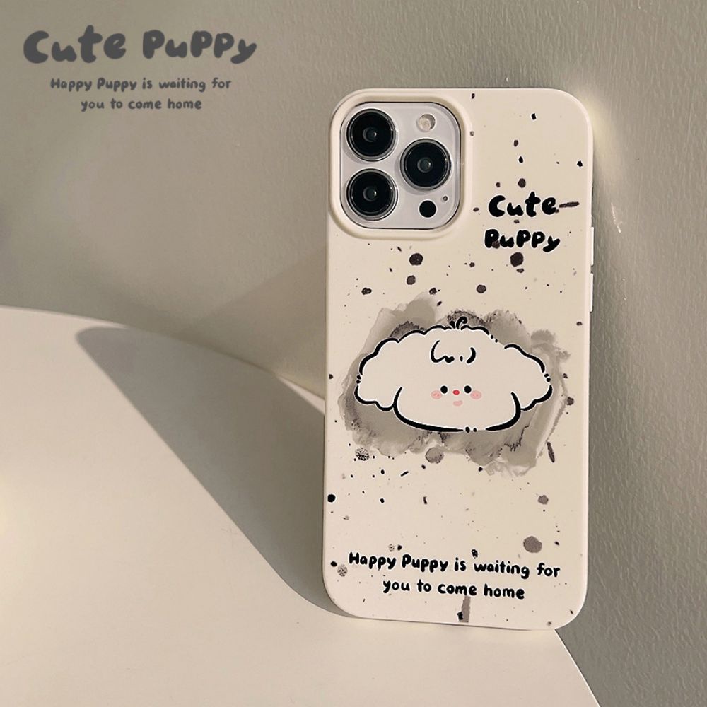 Ốp Điện Thoại TPU Mềm Chống Sốc / Dấu Vân Tay In Hình Chú Chó Dễ Thương Cho IPhone 11 12 13 14 Pro Max X XR 8 7 Plus SE