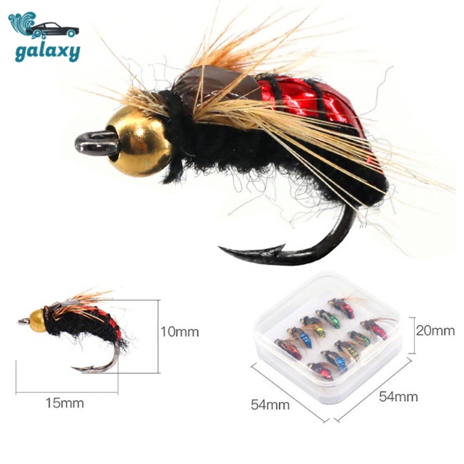 Galaxy Set 10 Mồi Giả Câu Cá Hình Côn Trùng