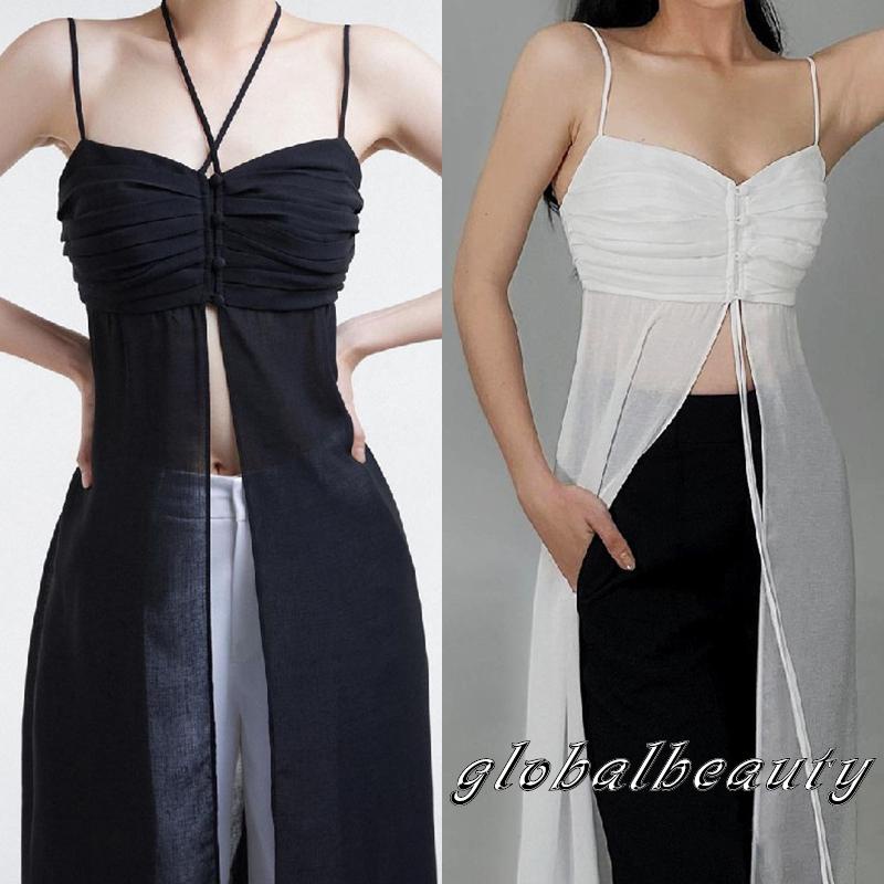 Đầm Dài Hai Dây Không Tay Thời Trang Gợi Cảm Cho Nữ