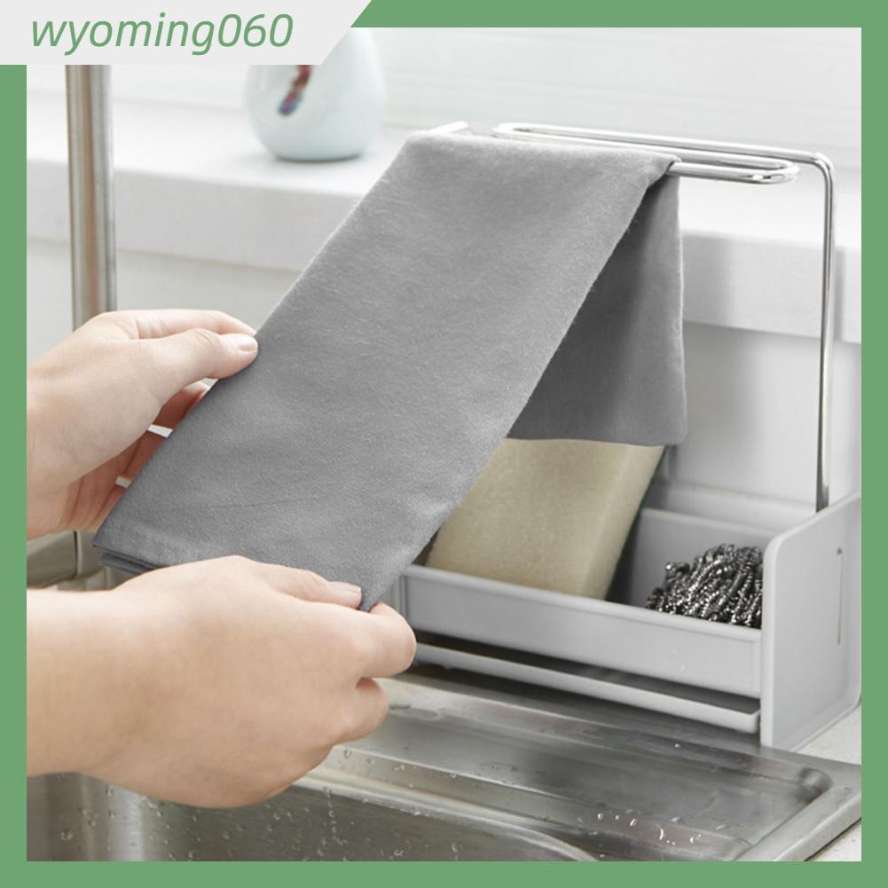 Wyoming060 Bát đĩa Giá treo khăn bằng thép không gỉ PP Có thể tháo rời Đáy rỗng Móc rửa chén cho Nhà bếp Bọt biển Thép Len