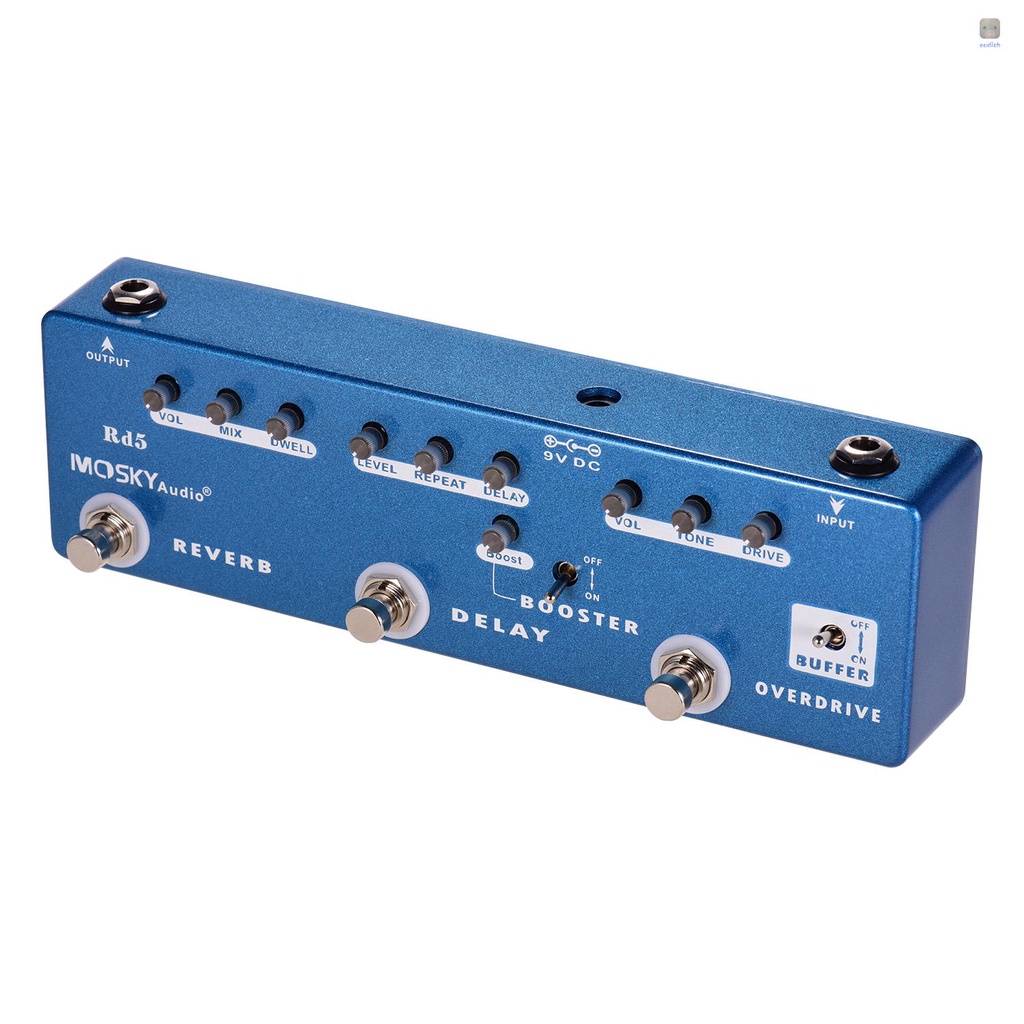 Bộ Bàn Đạp Đa Hiệu Ứng 5 Trong 1 + Miếng Đệm + Tăng Cường + Ổ Đĩa Overdrive + Vỏ Kim Loại Cho Đàn Guitar RD5