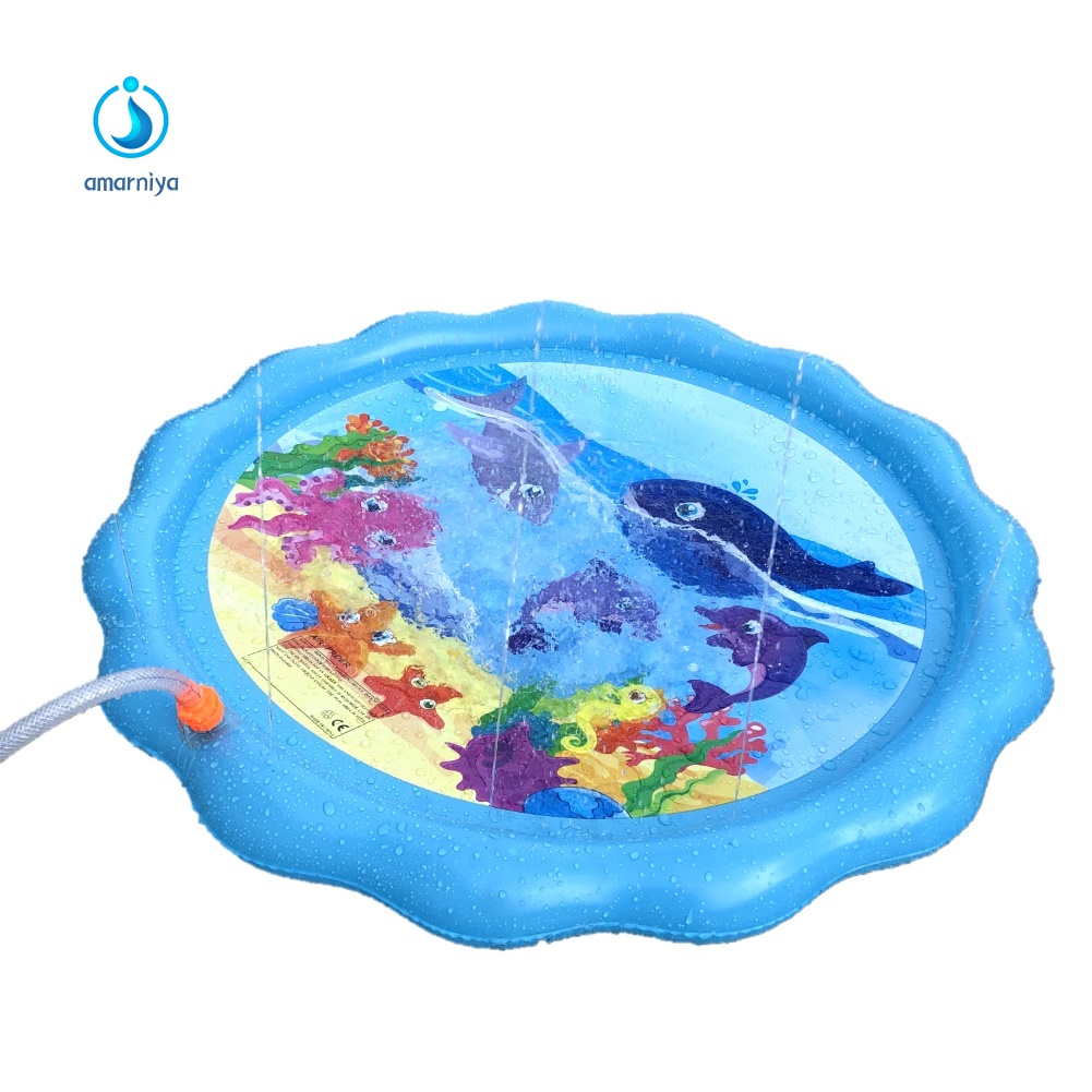 Thảm Bơm Hơi Phun Nước Hình Động Vật Biển Mùa Hè Cho Bé