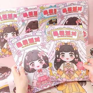 Hot Sale# Princess dressing sticker dressing party cute girl dressing show children diy makeup sticker book girl gift 5.16fx