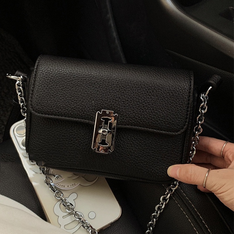 Túi Đeo Chéo Dây Xích Hình Vuông mini Có Khóa Dễ Phối Đồ Thời Trang Cho Nữ