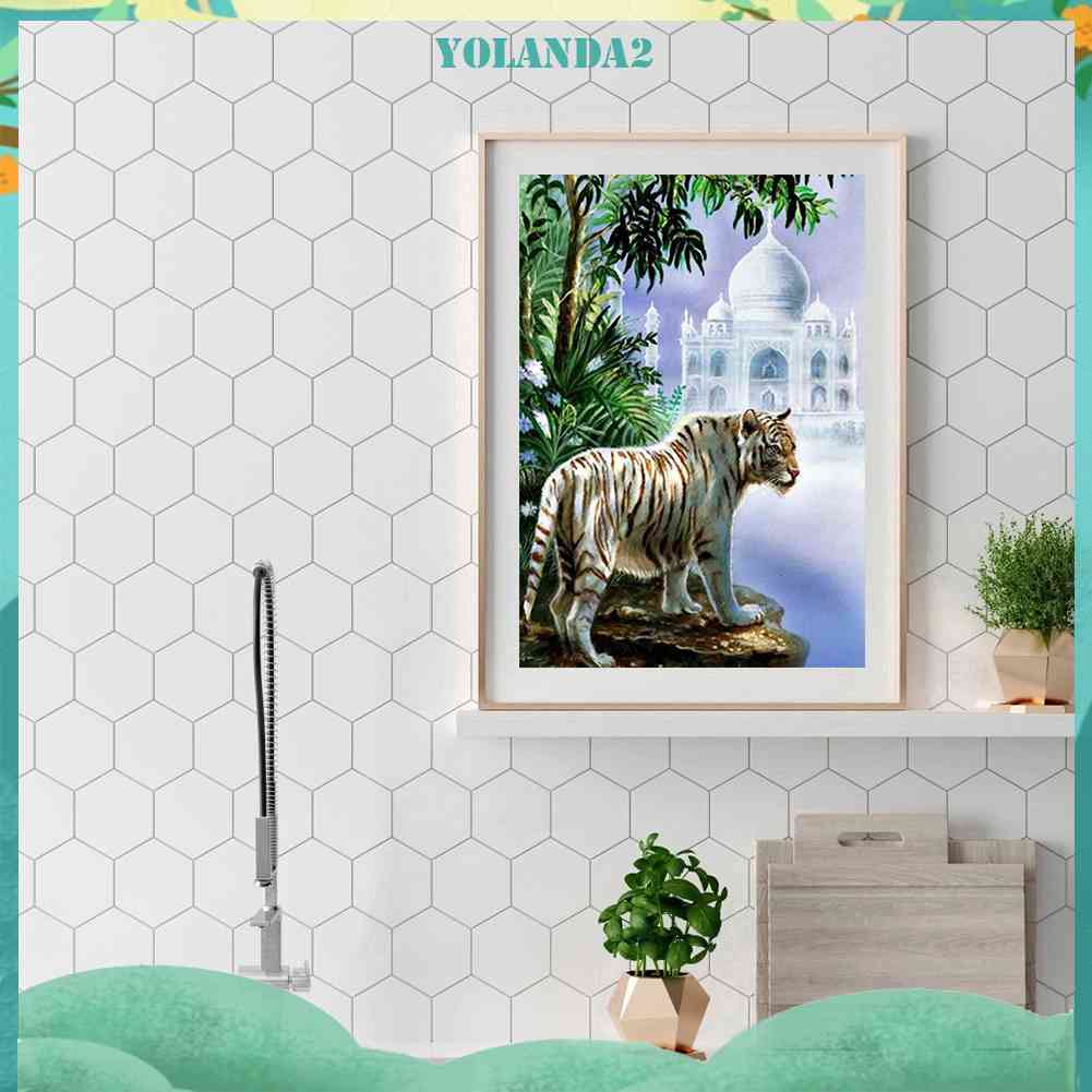 Bộ Tranh Đính Đá 5D DIY Hình Chú Hổ Trắng Độc Đáo Trang Trí Nhà Cửa