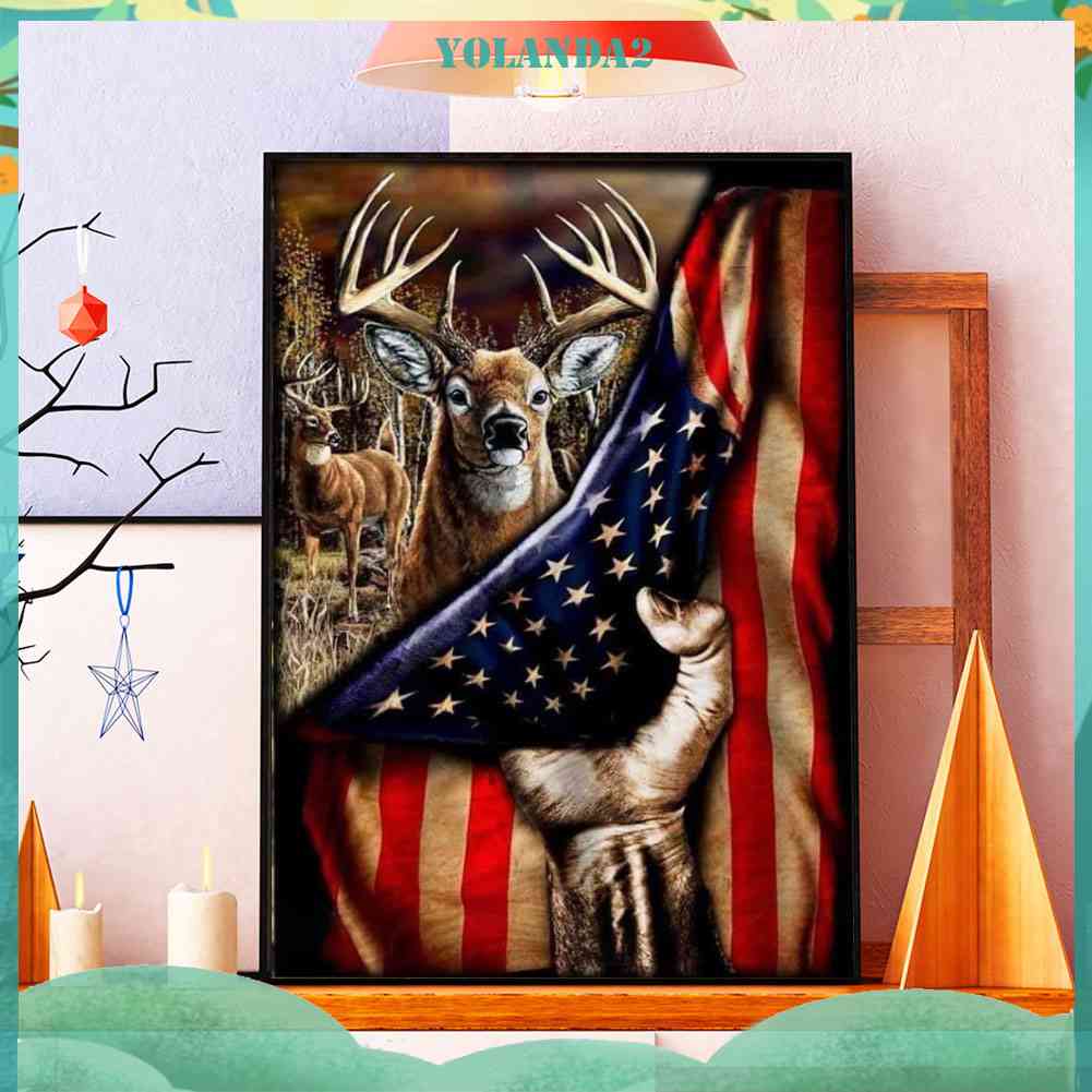 Bộ Tranh Đính Đá Họa Tiết Quốc Kỳ Độc Đáo Diy Dùng Trang Trí Nhà Cửa