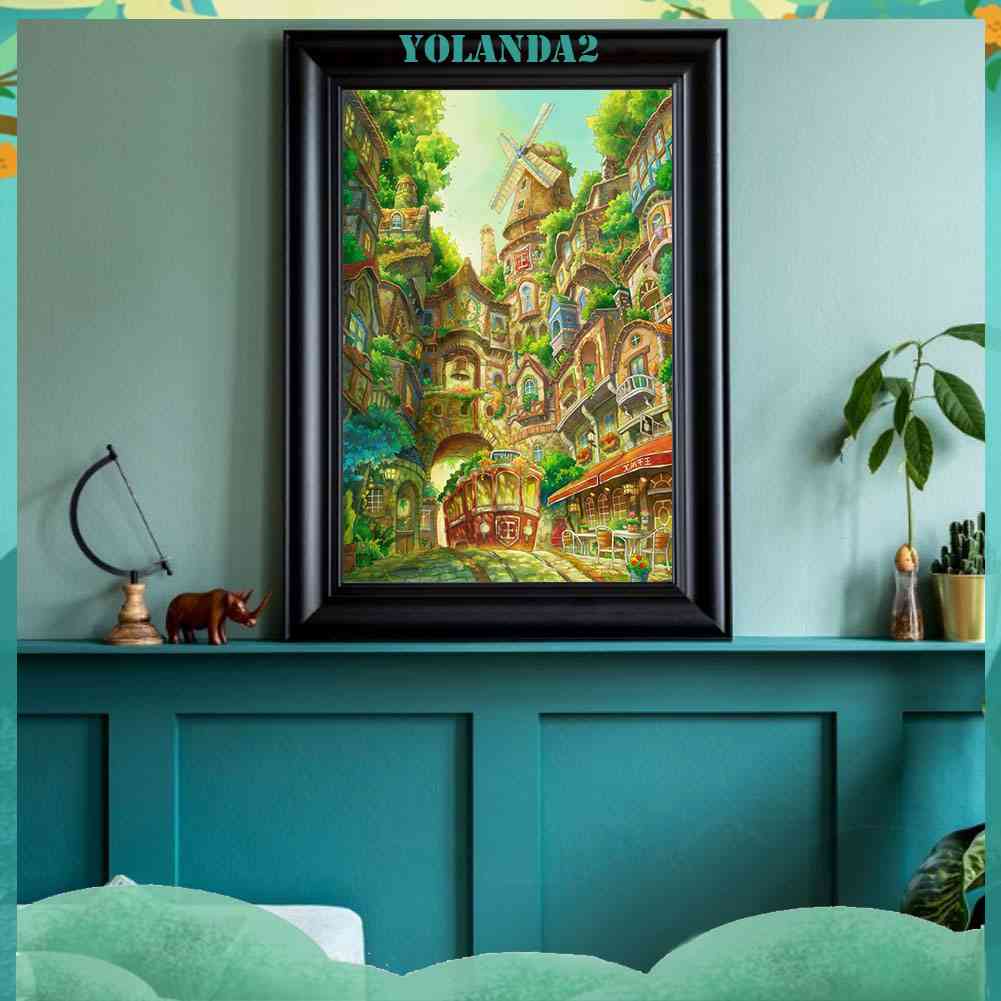 Tranh Đính Đá Kim Cương Toàn Bộ 5D DIY Hình Lâu Đài