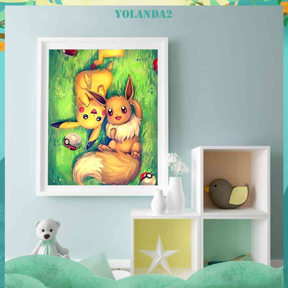 Bộ Tranh Đính Đá Tròn Toàn Diện Họa Tiết mon Độc Đáo DIY Dùng Trang Trí Nhà Cửa