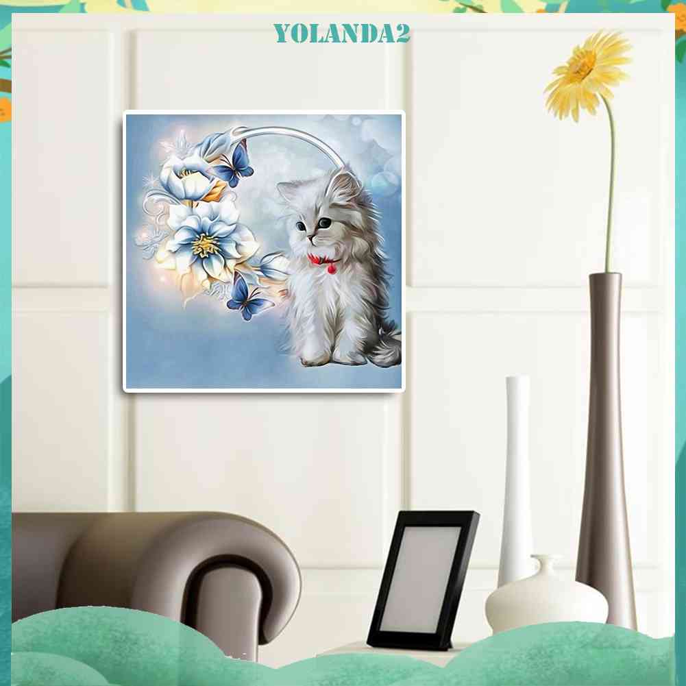 Tranh Đính Đá Kim Cương Toàn Bộ 5D DIY Hình Vẽ Mèo Ba Tư