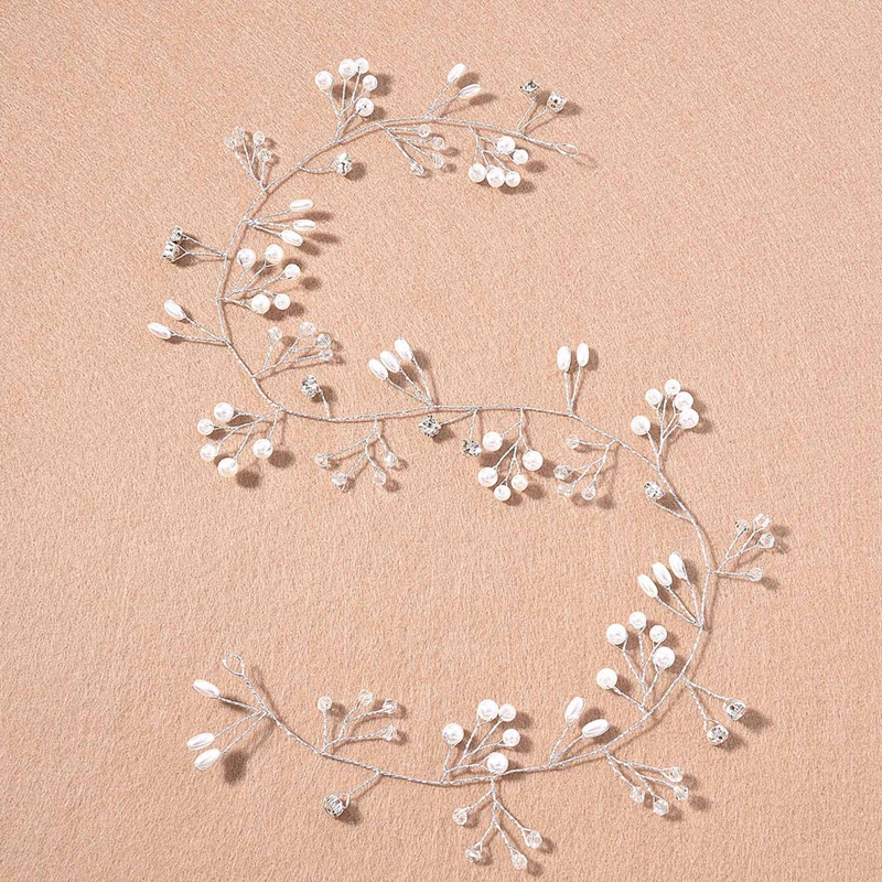 Dây Cài Tóc Đính Ngọc Trai Nhân Tạo Màu Vàng / Bạc Cho Cô Dâu