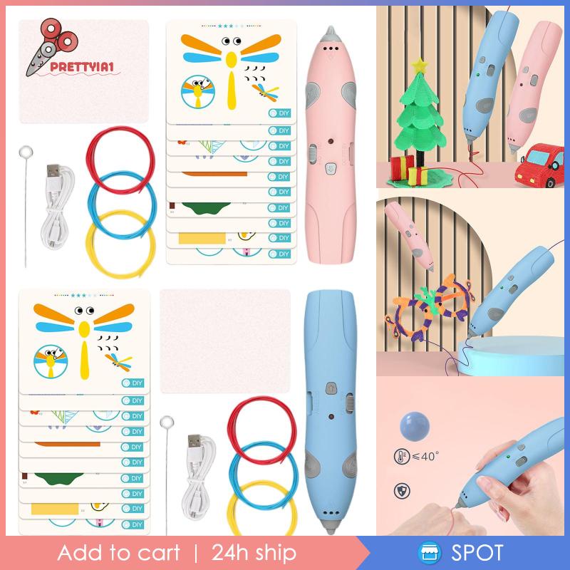 [Prettyia1] Bút Vẽ 3D Nhiệt Độ Thấp Dành Cho Trẻ Em